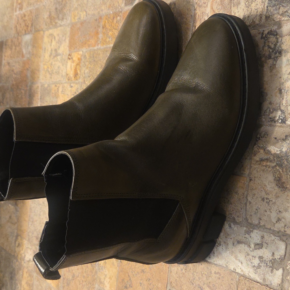 Mango  Dark Olive Chelsea Boots